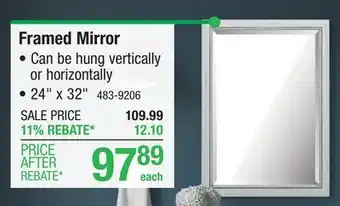 Menards Craft + Main Williamson 24W x 32H Vintage Gray Framed Mirror offer