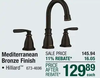 Menards Moen Hilliard Two-Handle 8 Widespread Mediterranean Bronze Bathroom Faucet offer