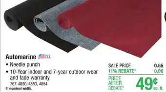 Menards Foss Automarine Gray Indoor/Outdoor Carpet 6 ft. Wide offer