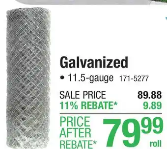 Menards 4' x 50' 11.5 Gauge Galvanized Steel Chain Link Fence Fabric offer