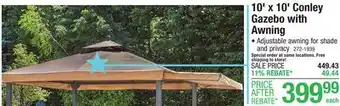 Menards Backyard Creations 10' x 10' Conley Gazebo with Awning offer