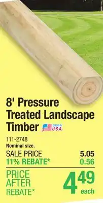 Menards 8' Treated Landscape Timber offer