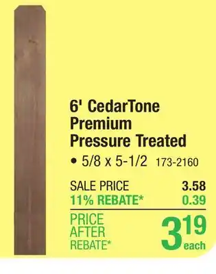 Menards AC2 1 x 6 x 6' CedarTone Premium Dog Ear Fence Picket offer