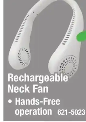 Menards Rechargeable Bladeless Neck Fan offer