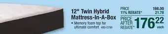 Menards Neeva 12 Twin Hybrid Mattress in a Box offer