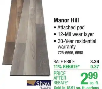 Menards Shaw Manor Hill Barnwood Oak 7 x 48 Floating Luxury Vinyl Plank Flooring (18.91 sq.ft/ctn) offer