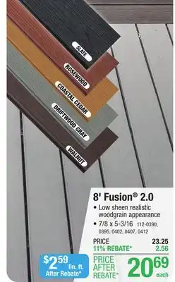 Menards UltraDeck Fusion 2.0 8' Walnut Low-Maintenance Composite Decking offer