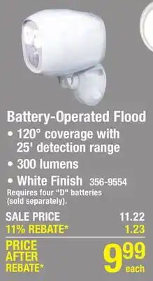 Menards Patriot Lighting LED Battery Powered Motion Sensor Outdoor Security Flood Light offer