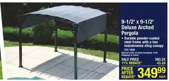 Menards Backyard Creations 9.5' x 9.5' Arched Garden Pergola offer