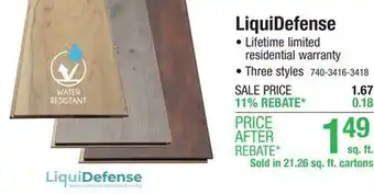 Menards LiquiDefense Linden Hickory 8-1/32 x 47-5/8 Laminate Flooring (21.26 sq.ft/ctn) offer