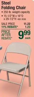 Menards Tan Steel Folding Chair - 250 lb Capacity offer