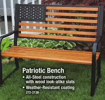 Menards Backyard Creations American Flag Bench offer