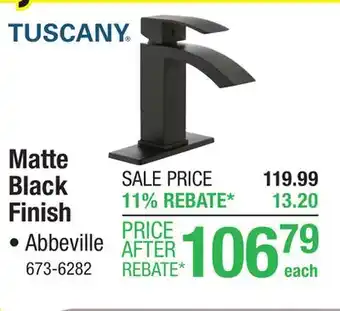 Menards Tuscany Abbeville One-Handle 4 Centerset Matte Black Bathroom Faucet offer