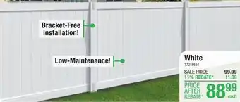 Menards Yardworks Richmond 6 x 8 White Privacy Vinyl Fence Panel offer