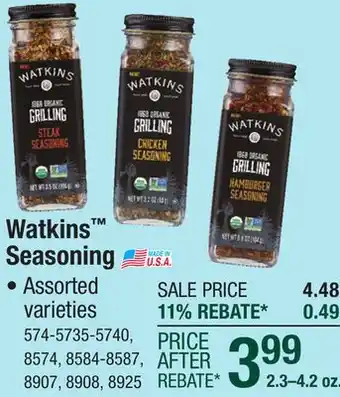 Menards Watkins Organic Chicken Seasoning - 3.2 oz offer