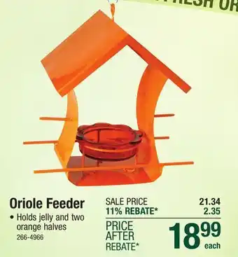 Menards Woodlink Orange Metal House Oriole Feeder offer