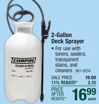 Menards Chapin Deck Tank Sprayer - 2 Gallon offer