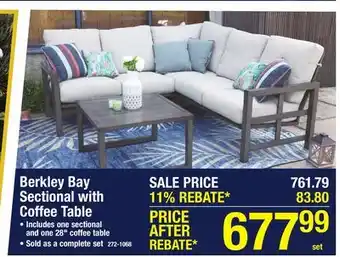 Menards Backyard Creations Berkley Bay Brown Sectional Seating Patio Set with Beige Cushions offer