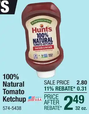 Menards Hunt's 100% Natural Tomato Ketchup - 32 oz offer