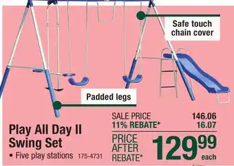 Menards XDP Recreation Play All Day II 5 Activity Metal Swing Set offer