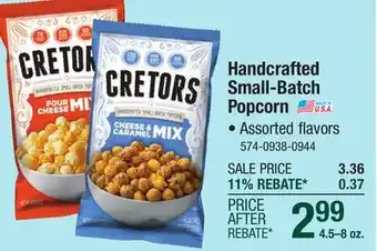 Menards Cretors Caramel Handcrafted Small-Batch Popcorn - 8 oz offer