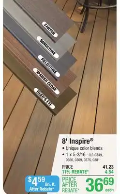 Menards UltraDeck Inspire 8' Tiger's Eye Low-Maintenance Composite Decking offer