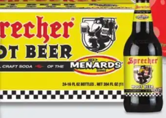 Menards Sprecher Fire-Brewed Root Beer Soda 16 oz Bottles - 24 Pack offer