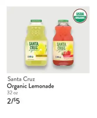 Fresh Thyme Santa Cruz Organic Lemonade offer