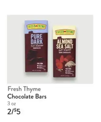 Fresh Thyme Fresh Thyme Chocolate Bars offer