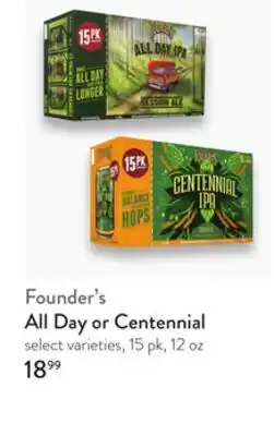 Fresh Thyme Founder's All Day or Centennial offer