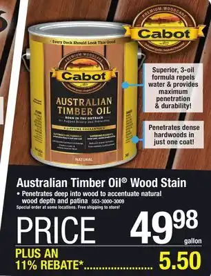 Menards Cabot Australian Timber Oil Natural Exterior Wood Stain - 1 gal offer