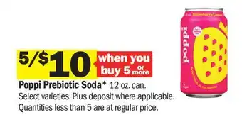 Meijer Poppi Prebiotic Soda offer