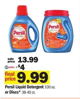 Meijer Persil Liquid Detergent 100 oz. or Discs offer