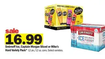 Meijer Smirnoff Ice, Captain Morgan Sliced or Mike's Hard Variety Pack offer