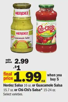 Meijer Herdez Salsa 16 oz. or Guacamole Salsa 15.7 oz. or Chi-Chi's Salsa* 15-24 oz offer