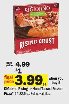 Meijer DiGiorno Rising or Hand Tossed Frozen Pizza offer