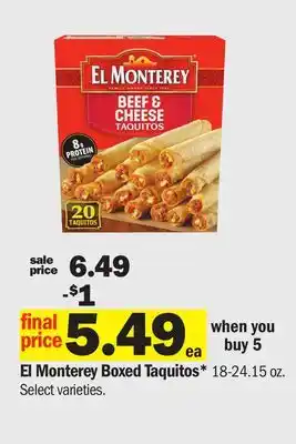 Meijer El Monterey Boxed Taquitos offer