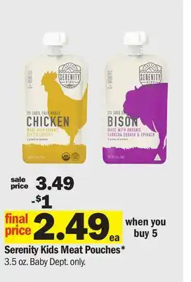 Meijer Serenity Kids Meat Pouches offer
