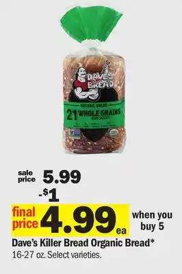 Meijer Dave's Killer Bread Organic Bread offer