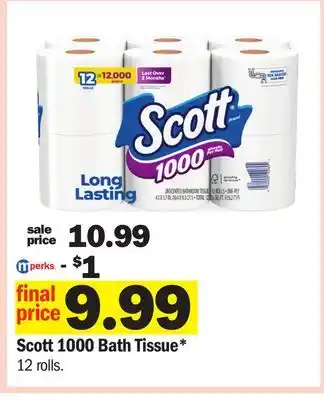 Meijer Scott 1000 Bath Tissue offer