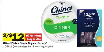 Meijer Chinet Plates, Bowls, Cups or Cutlery offer