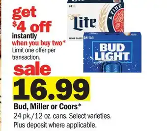 Meijer Bud, Miller or Coors offer