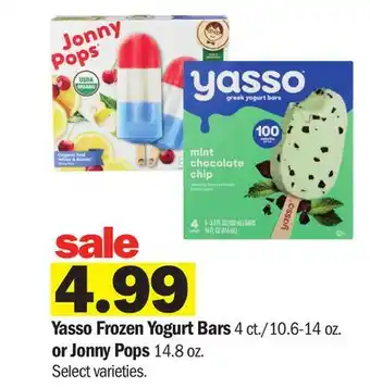 Meijer Yasso Frozen Yogurt Bars 4 ct./10.6-14 oz. or Jonny Pops 14.8 oz offer