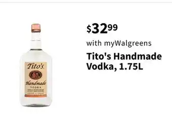 Walgreens Tito's Handmade Vodka, 1.75L offer