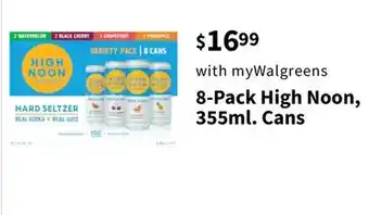 Walgreens 8-Pack High Noon, 355ml. Cans offer