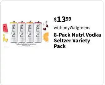 Walgreens 8-Pack Nutrl Vodka Seltzer Variety Pack offer