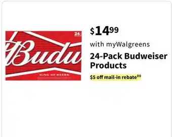 Walgreens 24-Pack Budweiser Products offer