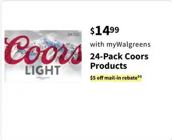 Walgreens 24-Pack Coors Products offer