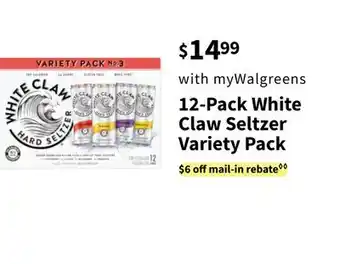 Walgreens 12-Pack White Claw Seltzer Variety Pack offer