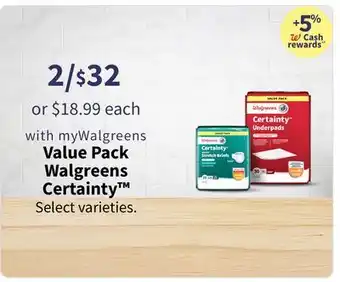 Walgreens Value Pack Walgreens Certainty offer